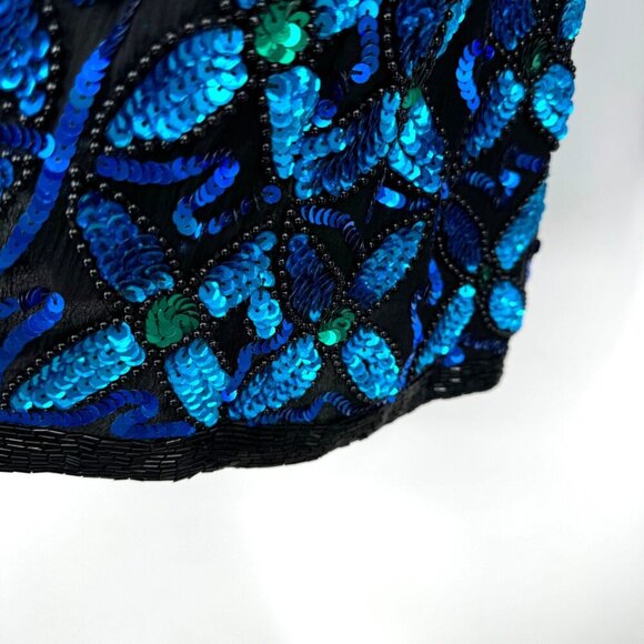 Laurence Kazar vintage sequined blazer 100% silk Woman’s size medium Large - Picture 8 of 15